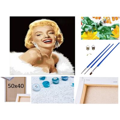 DK Investment Group Malowanie po numerach Obraz Rama Płótno ZESTAW 5w1 PORTRET MARILYN MONROE DK Investment Group Malowanie po numerach Obraz Rama Płótno ZESTAW 5w1 PORTRET MARILYN MONROE
