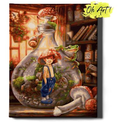 Malowanie Po Numerach z Ramą 40x50 cm Chłopiec Muchomor – Obraz do Malowania po numerach Dla Dzieci Oh Art! Malowanie Po Numerach z Ramą 40x50 cm Chłopiec Muchomor – Obraz do Malowania po numerach Dla Dzieci Oh Art!