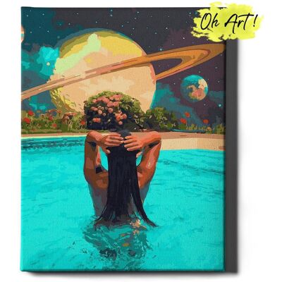 Malowanie Po Numerach z Ramą 40x50 cm Dziewczyna w basenie – Obraz do Malowania po numerach Kobieta Oh Art! Malowanie Po Numerach z Ramą 40x50 cm Dziewczyna w basenie – Obraz do Malowania po numerach Kobieta Oh Art!