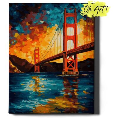 Malowanie Po Numerach z Ramą 40x50 cm San Francisco – Obraz do Malowania po numerach Miasto Oh Art! Malowanie Po Numerach z Ramą 40x50 cm San Francisco – Obraz do Malowania po numerach Miasto Oh Art!