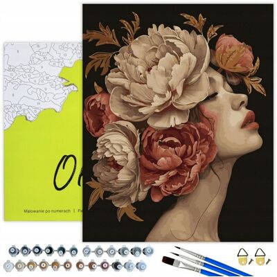 Oh Art! MALOWANIE PO NUMERACH z Ramą ze złotą farbą NA CZARNYM PŁÓTNIE Kwiaty 40x50 Oh Art! MALOWANIE PO NUMERACH z Ramą ze złotą farbą NA CZARNYM PŁÓTNIE Kwiaty 40x50