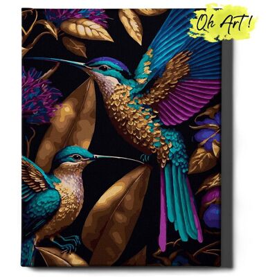 Malowanie Po Numerach ze złotą farbą Zwierzętq z Ramą 40x50 cm Kolibri w złocie – Obraz do Malowania po numerach z błyszczącą farbą Ptaki Oh Art! Malowanie Po Numerach ze złotą farbą Zwierzętq z Ramą 40x50 cm Kolibri w złocie – Obraz do Malowania po numerach z błyszczącą farbą Ptaki Oh Art!