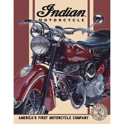 nieznany producent Metalowy szyld Indian Chief 1948 31×40 cm – retro dekoracja garażu nieznany producent Metalowy szyld Indian Chief 1948 31×40 cm – retro dekoracja garażu
