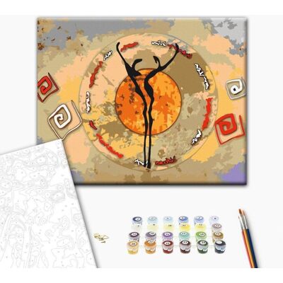 ARTGEIST Obraz do samodzielnego malowania - Afrykański taniec ARTGEIST Obraz do samodzielnego malowania - Afrykański taniec