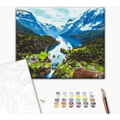 ARTGEIST Obraz do samodzielnego malowania - Alpejska dolina ARTGEIST Obraz do samodzielnego malowania - Alpejska dolina