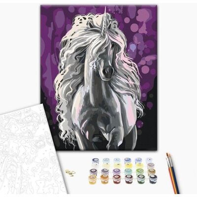 ARTGEIST Obraz do samodzielnego malowania - Biały jednorożec ARTGEIST Obraz do samodzielnego malowania - Biały jednorożec