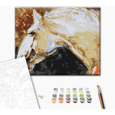 ARTGEIST Obraz do samodzielnego malowania - Biały koń ARTGEIST Obraz do samodzielnego malowania - Biały koń