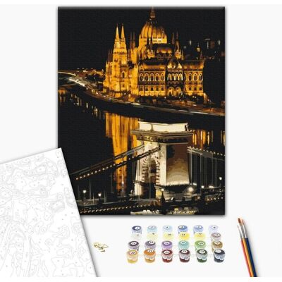 ARTGEIST Obraz do samodzielnego malowania - Budapeszt nocą ARTGEIST Obraz do samodzielnego malowania - Budapeszt nocą