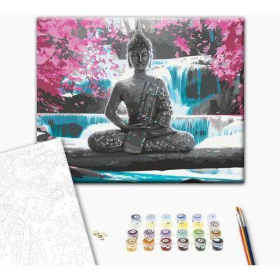 ARTGEIST Obraz do samodzielnego malowania - Budda i wodospad ARTGEIST Obraz do samodzielnego malowania - Budda i wodospad