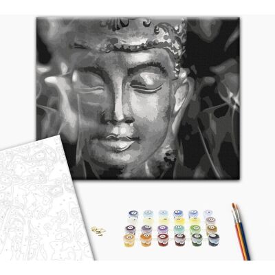 ARTGEIST Obraz do samodzielnego malowania - Czarno-biały Budda ARTGEIST Obraz do samodzielnego malowania - Czarno-biały Budda