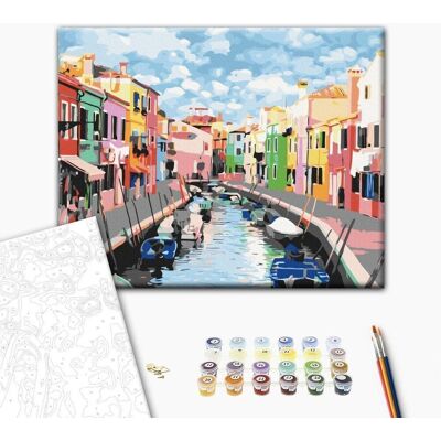 ARTGEIST Obraz do samodzielnego malowania - Domy w Burano ARTGEIST Obraz do samodzielnego malowania - Domy w Burano