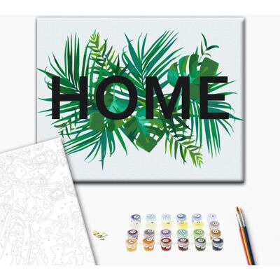 ARTGEIST Obraz do samodzielnego malowania - Home na liściach ARTGEIST Obraz do samodzielnego malowania - Home na liściach