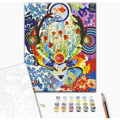 ARTGEIST Obraz do samodzielnego malowania - Jeleń i kwiaty ARTGEIST Obraz do samodzielnego malowania - Jeleń i kwiaty