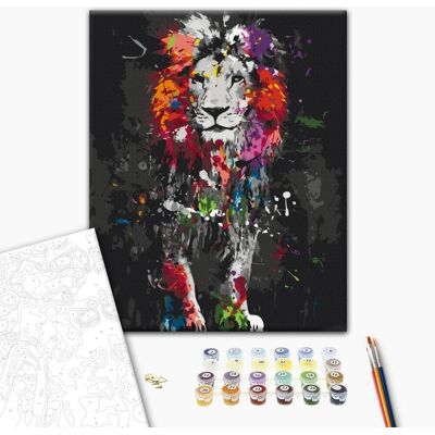 ARTGEIST Obraz do samodzielnego malowania - Kolorowe zwierzęta: lew ARTGEIST Obraz do samodzielnego malowania - Kolorowe zwierzęta: lew