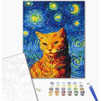 ARTGEIST Obraz do samodzielnego malowania - Kot van Gogha ARTGEIST Obraz do samodzielnego malowania - Kot van Gogha