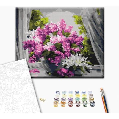 ARTGEIST Obraz do samodzielnego malowania - Kwiaty w oknie ARTGEIST Obraz do samodzielnego malowania - Kwiaty w oknie