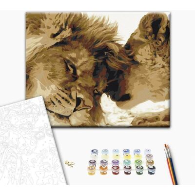 ARTGEIST Obraz do samodzielnego malowania - Lew i lwica (miłość) ARTGEIST Obraz do samodzielnego malowania - Lew i lwica (miłość)