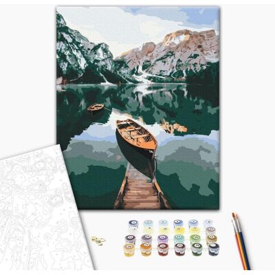 ARTGEIST Obraz do samodzielnego malowania - Łodzie w Dolomitach ARTGEIST Obraz do samodzielnego malowania - Łodzie w Dolomitach