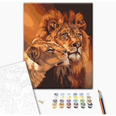 ARTGEIST Obraz do samodzielnego malowania - Lwia miłość ARTGEIST Obraz do samodzielnego malowania - Lwia miłość