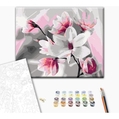 ARTGEIST Obraz do samodzielnego malowania - Magnolia (szare tło) ARTGEIST Obraz do samodzielnego malowania - Magnolia (szare tło)