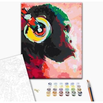 ARTGEIST Obraz do samodzielnego malowania - Małpa w słuchawkach ARTGEIST Obraz do samodzielnego malowania - Małpa w słuchawkach