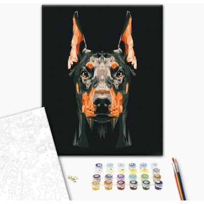 ARTGEIST Obraz do samodzielnego malowania - Skupiony doberman ARTGEIST Obraz do samodzielnego malowania - Skupiony doberman