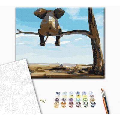 Zestaw do malowania DIY Słoń W Drzewie - Rodzaj Sztuki Zestaw do malowania DIY Słoń W Drzewie - Rodzaj Sztuki