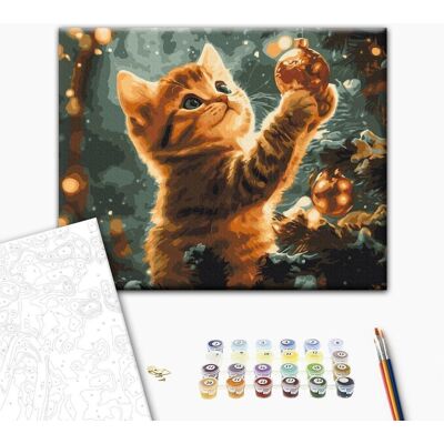 ARTGEIST Obraz do samodzielnego malowania - Świąteczny kotek ARTGEIST Obraz do samodzielnego malowania - Świąteczny kotek
