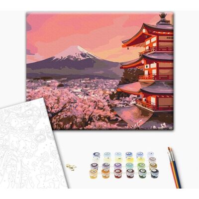 ARTGEIST Obraz do samodzielnego malowania - Świątynia na tle Fuji ARTGEIST Obraz do samodzielnego malowania - Świątynia na tle Fuji