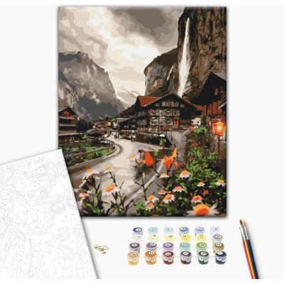 ARTGEIST Obraz do samodzielnego malowania - Szwajcarskie miasteczko ARTGEIST Obraz do samodzielnego malowania - Szwajcarskie miasteczko