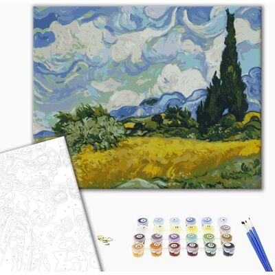 ARTGEIST Obraz do samodzielnego malowania - Vincent Van Gogh - Pole pszenicy z cyprysami ARTGEIST Obraz do samodzielnego malowania - Vincent Van Gogh - Pole pszenicy z cyprysami