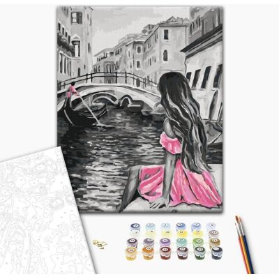 ARTGEIST Obraz do samodzielnego malowania - Wenecja (dziewczyna w różowej sukience) ARTGEIST Obraz do samodzielnego malowania - Wenecja (dziewczyna w różowej sukience)