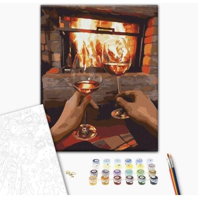 ARTGEIST Obraz do samodzielnego malowania - Wieczór przy kominku ARTGEIST Obraz do samodzielnego malowania - Wieczór przy kominku