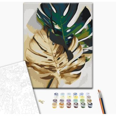 ARTGEIST Obraz do samodzielnego malowania - Złota monstera ARTGEIST Obraz do samodzielnego malowania - Złota monstera