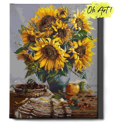 VARMACON Obraz Malowanie Po Numerach 40X50 cm / Słoneczniki Na Stole / Oh Art VARMACON Obraz Malowanie Po Numerach 40X50 cm / Słoneczniki Na Stole / Oh Art