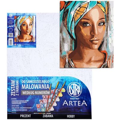 Obraz malowanie po numerach 40x50cm Afrykańska kobieta Astra Obraz malowanie po numerach 40x50cm Afrykańska kobieta Astra