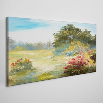 Inny producent Obraz Płótno na Drewnianej Ramie - Canvas Las kwiaty krajobraz 140x70 cm Inny producent Obraz Płótno na Drewnianej Ramie - Canvas Las kwiaty krajobraz 140x70 cm