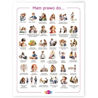 Emocjolandia Plakat - Mam prawo do - 50x70 cm Emocjolandia Plakat - Mam prawo do - 50x70 cm