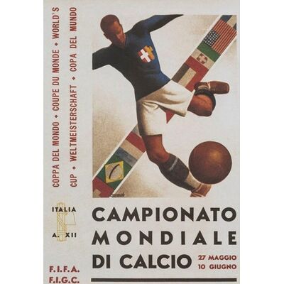Plakat Mistrzostwa Świata Fifa World Cup Włochy 1934 - Licencjonowany Plakat Mistrzostwa Świata Fifa World Cup Włochy 1934 - Licencjonowany