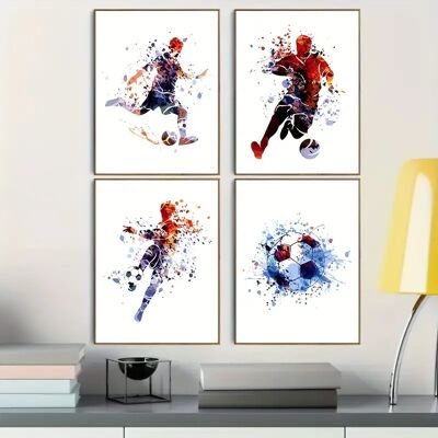 Deco-Online Plakaty Piłkarskie XXL Zestaw 4 sztuk piłka nożna sport jakość premium Deco-Online Plakaty Piłkarskie XXL Zestaw 4 sztuk piłka nożna sport jakość premium