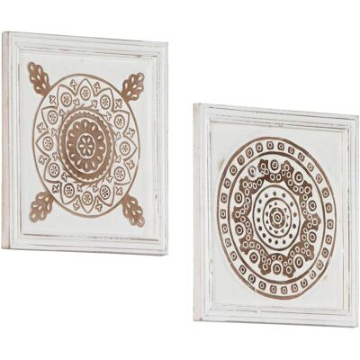 Vidaxl Dekoracja Artystyczna 2 Pcs Brązowy I Biały 40 X 40 X 1,5 Cm Vidaxl Dekoracja Artystyczna 2 Pcs Brązowy I Biały 40 X 40 X 1,5 Cm