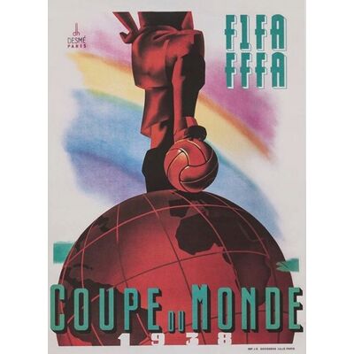 Plakat Mistrzostwa Świata Fifa World Cup Francja 1938 - Licencjonowany Plakat Mistrzostwa Świata Fifa World Cup Francja 1938 - Licencjonowany