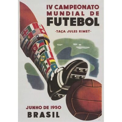 Plakat Mistrzostwa Świata Fifa World Cup Brazylia 1950 - Licencjonowany Plakat Mistrzostwa Świata Fifa World Cup Brazylia 1950 - Licencjonowany