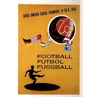 Plakat Mistrzostwa Świata Fifa World Cup Szwecja 1958 - Licencjonowany Plakat Mistrzostwa Świata Fifa World Cup Szwecja 1958 - Licencjonowany
