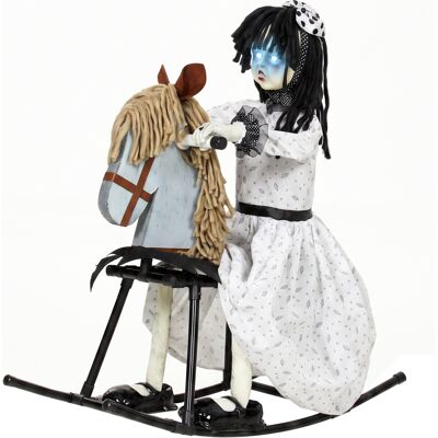 Homcom Animowana Dziewczynka Halloween Na Koniu Na Biegunach 72 Cm, Do Wnętrz Homcom Animowana Dziewczynka Halloween Na Koniu Na Biegunach 72 Cm, Do Wnętrz