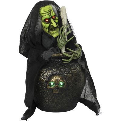 Homcom Animowana Wiedźma Stołowa Na Halloween 47 Cm Z Mieszającym Kotłem I Efektami Dźwiękowymi Homcom Animowana Wiedźma Stołowa Na Halloween 47 Cm Z Mieszającym Kotłem I Efektami Dźwiękowymi