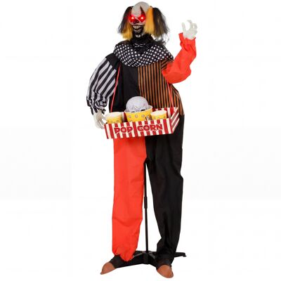 Homcom Animowany Klaun Halloween Z Popcornem, 180 Cm, Z Wyskakującą Głową Homcom Animowany Klaun Halloween Z Popcornem, 180 Cm, Z Wyskakującą Głową