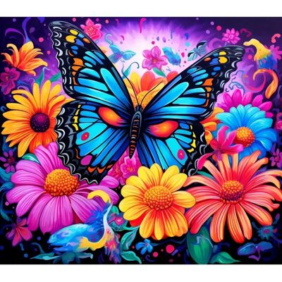 Norimpex Malowanie Po Numerach Kolorowy Motyl W Kwiatach 40X50 Cm Na Ramie Kreatywne Norimpex Malowanie Po Numerach Kolorowy Motyl W Kwiatach 40X50 Cm Na Ramie Kreatywne
