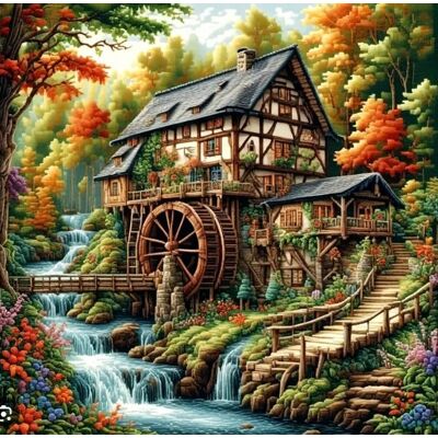 Norimpex Malowanie Po Numerach Młyn W Lesie Kolorowym 40X50 Cm Na Ramie Kreatywne Norimpex Malowanie Po Numerach Młyn W Lesie Kolorowym 40X50 Cm Na Ramie Kreatywne