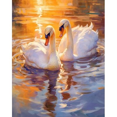 Norimpex Malowanie Po Numerach Para Łabędzi W Stawie O Zachodzie 40X50 Cm Na Ramie Norimpex Malowanie Po Numerach Para Łabędzi W Stawie O Zachodzie 40X50 Cm Na Ramie